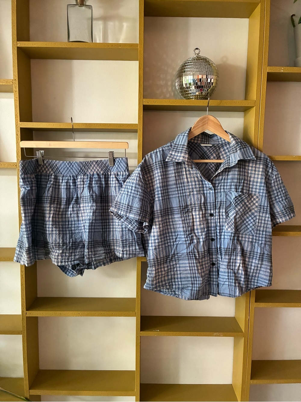 Sunday Best Blue Plaid Short Set